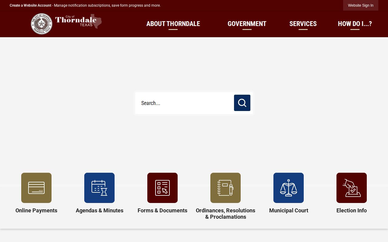 Milam County Thorndale municipal records source page